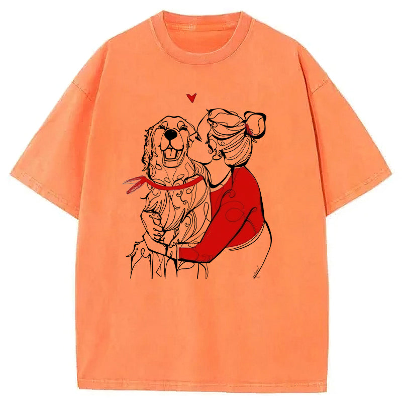 Love Being With Golden Retriever Washed Unisex Tee