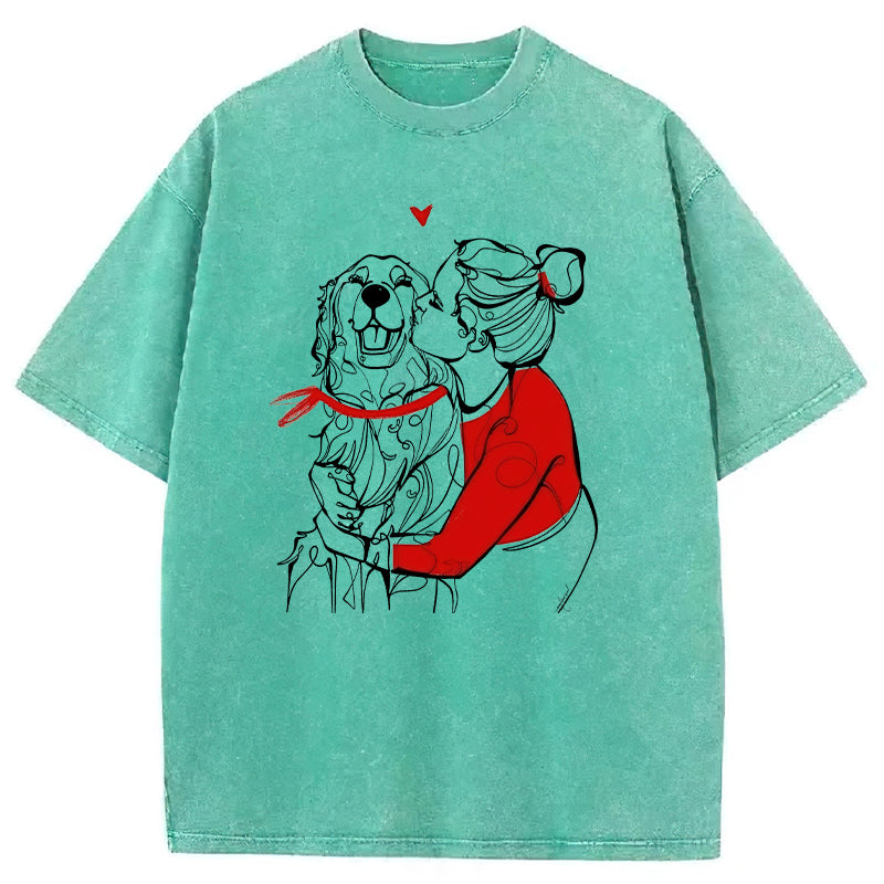 Love Being With Golden Retriever Washed Unisex Tee