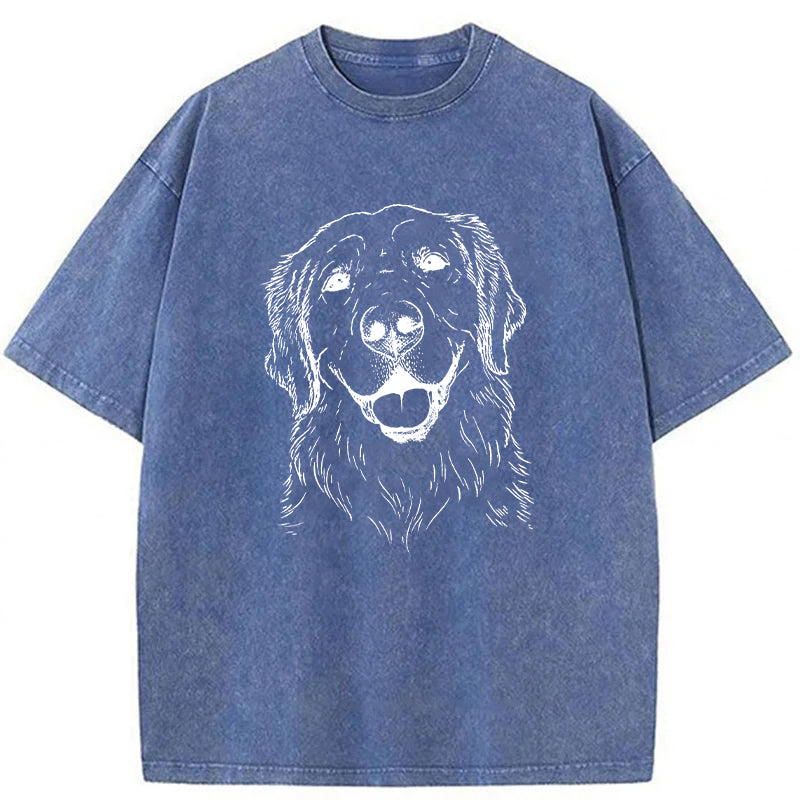 Sketch Of Golden Retriever Washed Unisex Tee