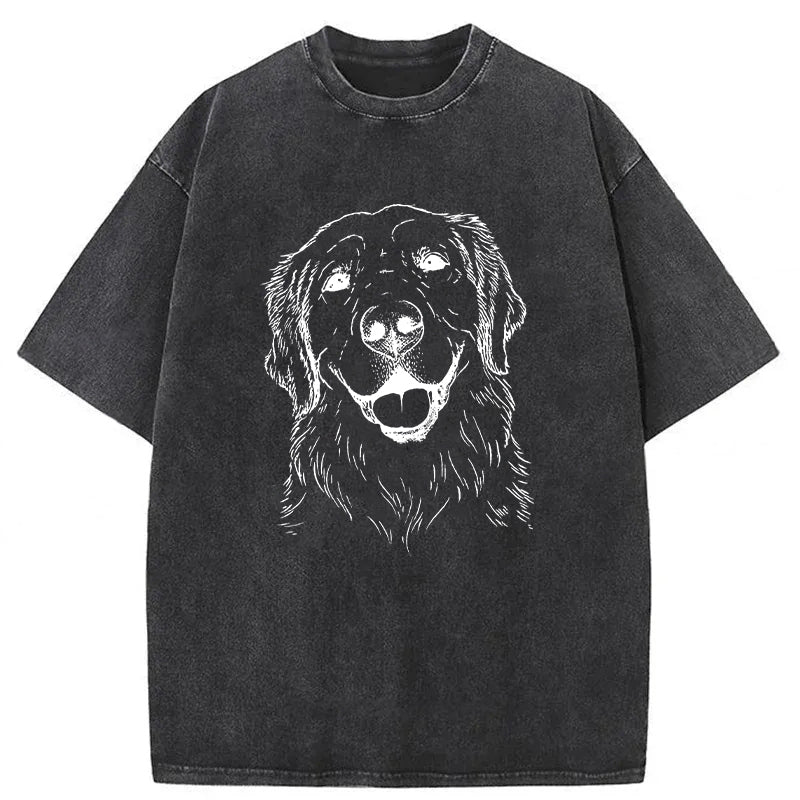 Sketch Of Golden Retriever Washed Unisex Tee