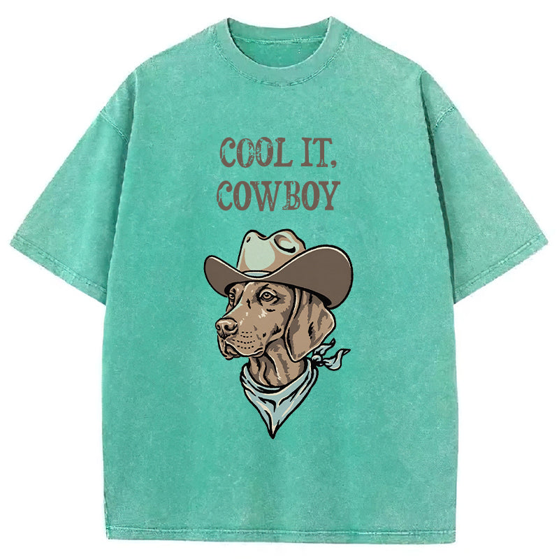 COOL IT COWBOY Washed Unisex Tee