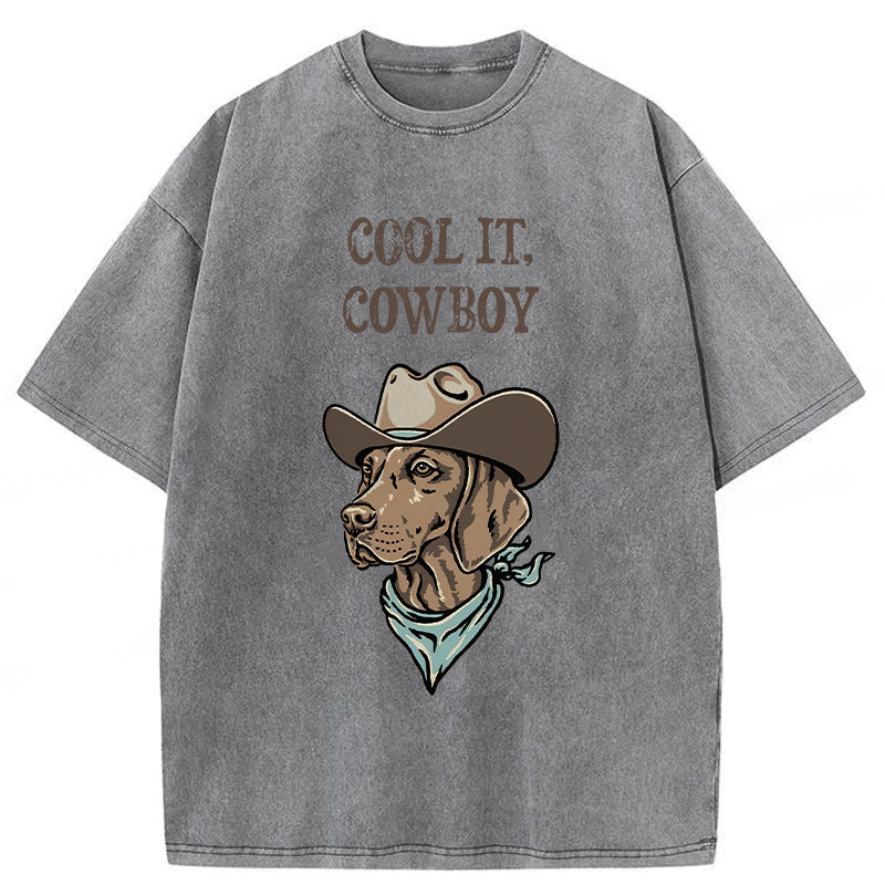 COOL IT COWBOY Washed Unisex Tee
