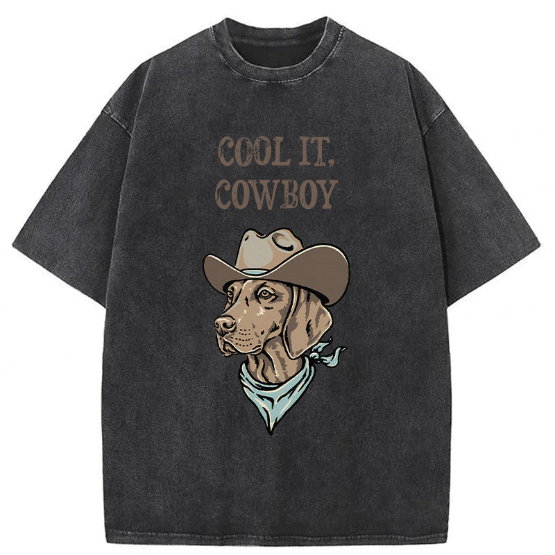 COOL IT COWBOY Washed Unisex Tee