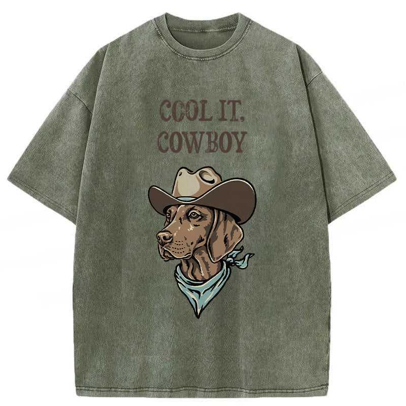 COOL IT COWBOY Washed Unisex Tee