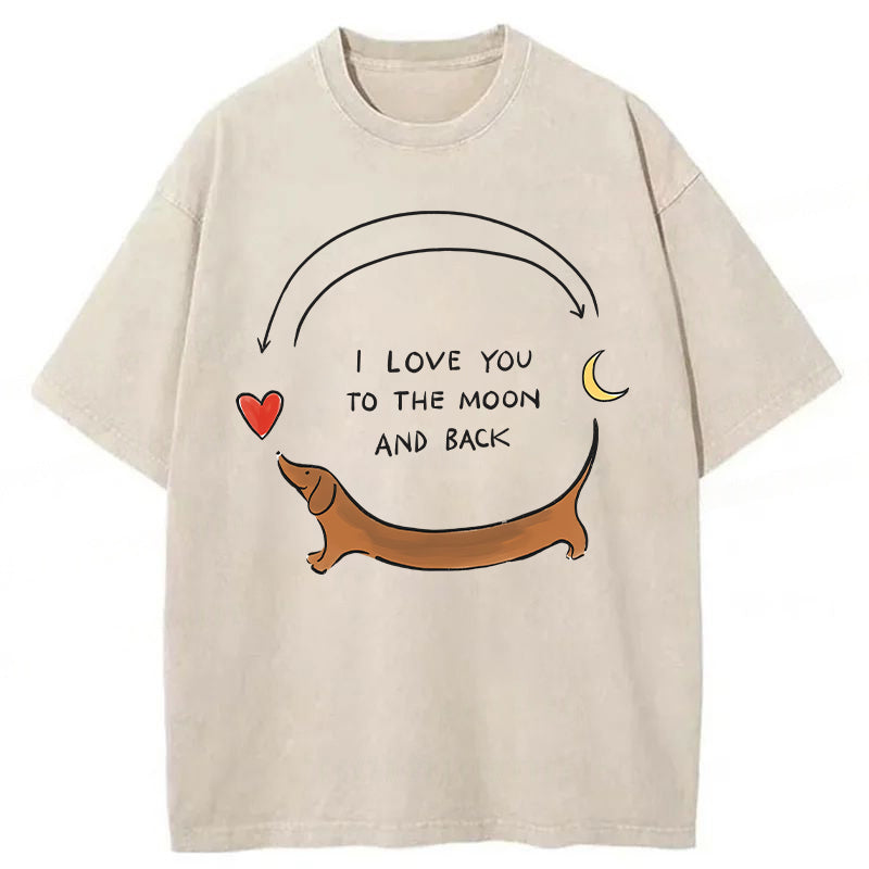 I LOVE YOU TO THE MOON AND BACK Washed Unisex Tee