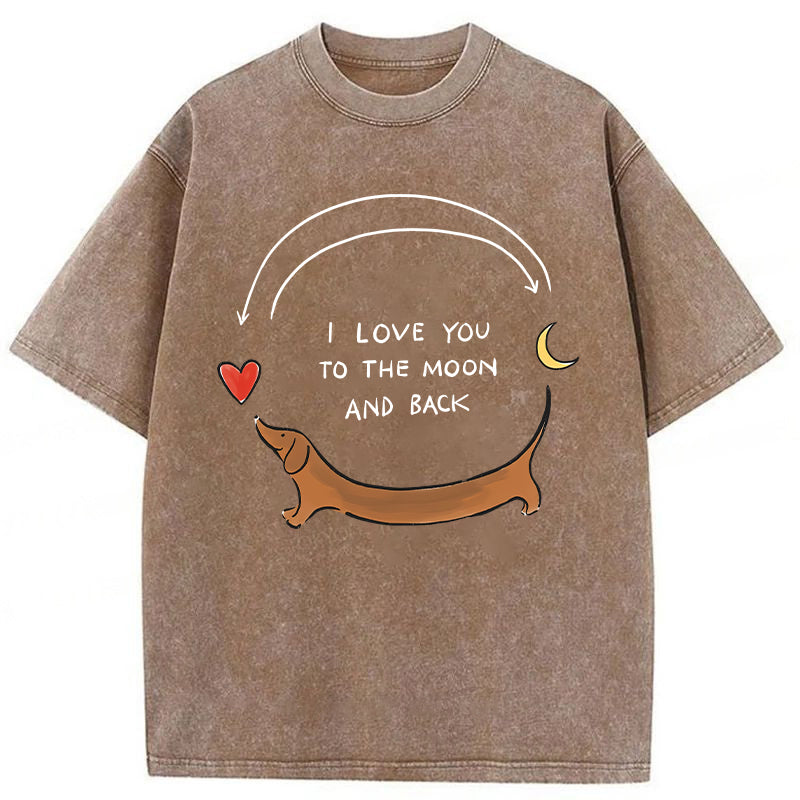 I LOVE YOU TO THE MOON AND BACK Washed Unisex Tee