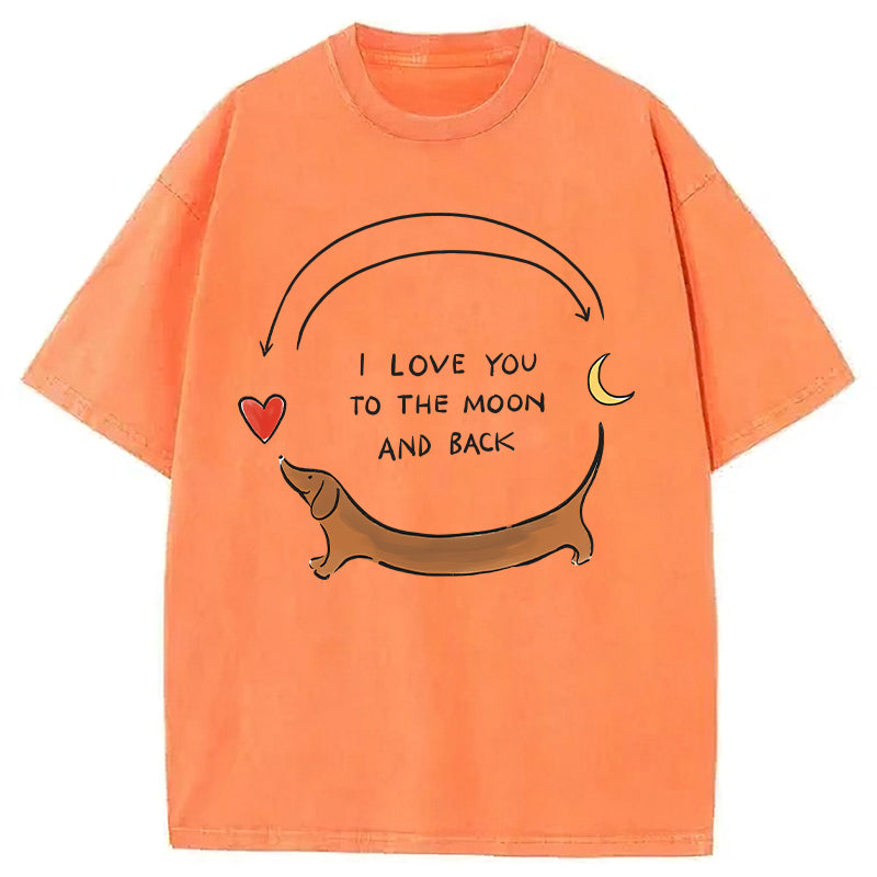 I LOVE YOU TO THE MOON AND BACK Washed Unisex Tee