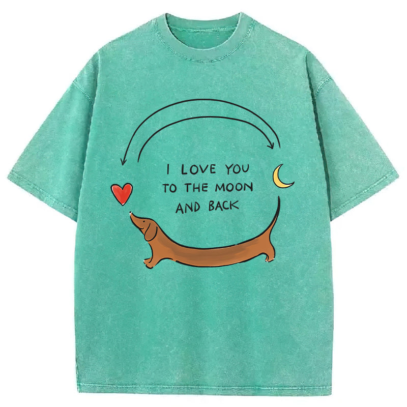 I LOVE YOU TO THE MOON AND BACK Washed Unisex Tee