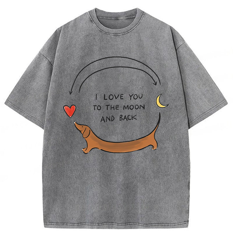 I LOVE YOU TO THE MOON AND BACK Washed Unisex Tee