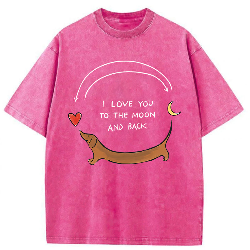 I LOVE YOU TO THE MOON AND BACK Washed Unisex Tee