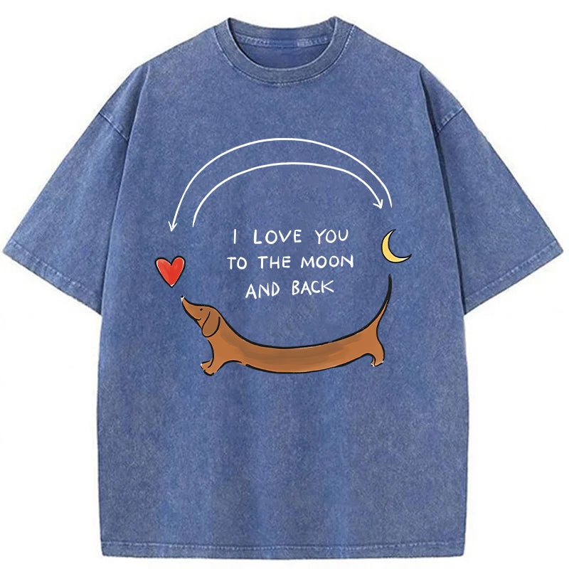 I LOVE YOU TO THE MOON AND BACK Washed Unisex Tee