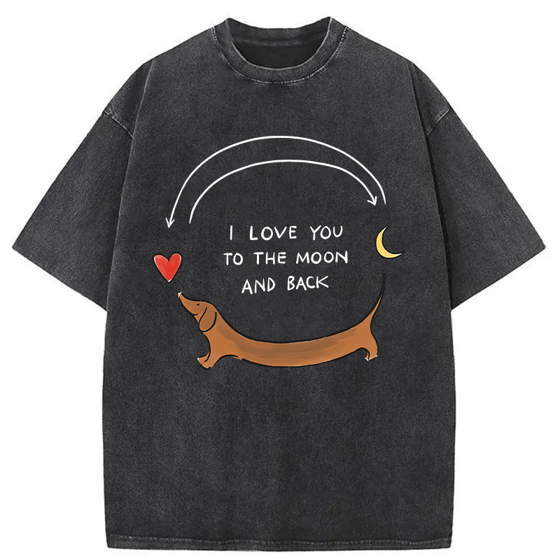I LOVE YOU TO THE MOON AND BACK Washed Unisex Tee