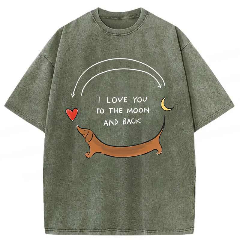 I LOVE YOU TO THE MOON AND BACK Washed Unisex Tee
