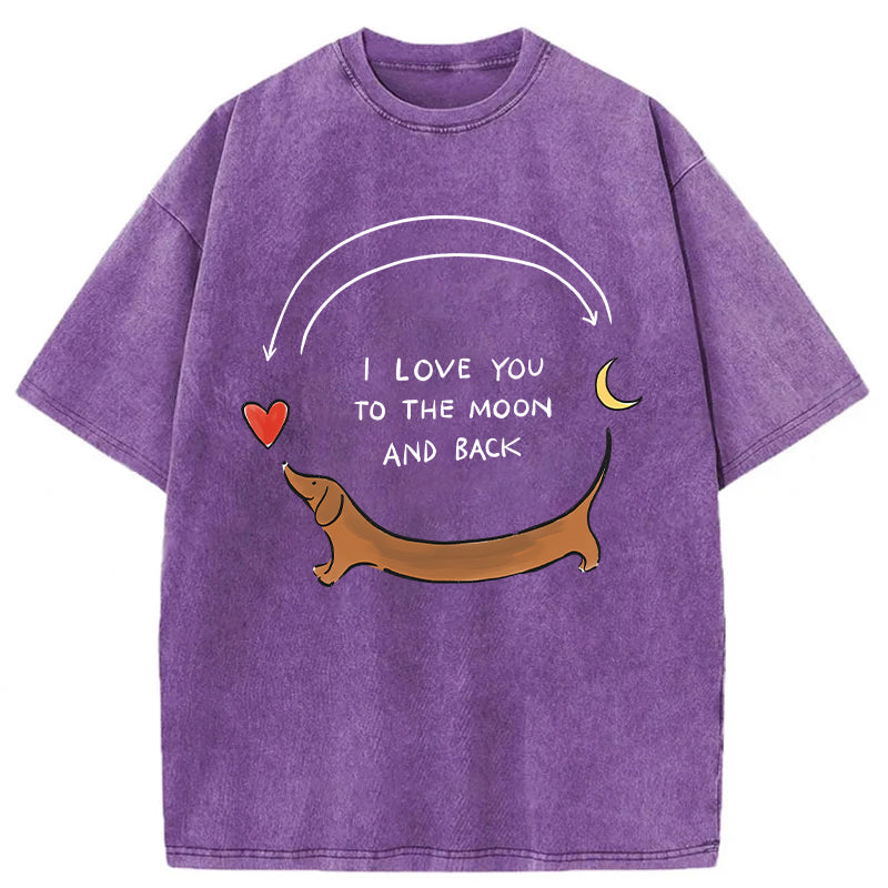 I LOVE YOU TO THE MOON AND BACK Washed Unisex Tee