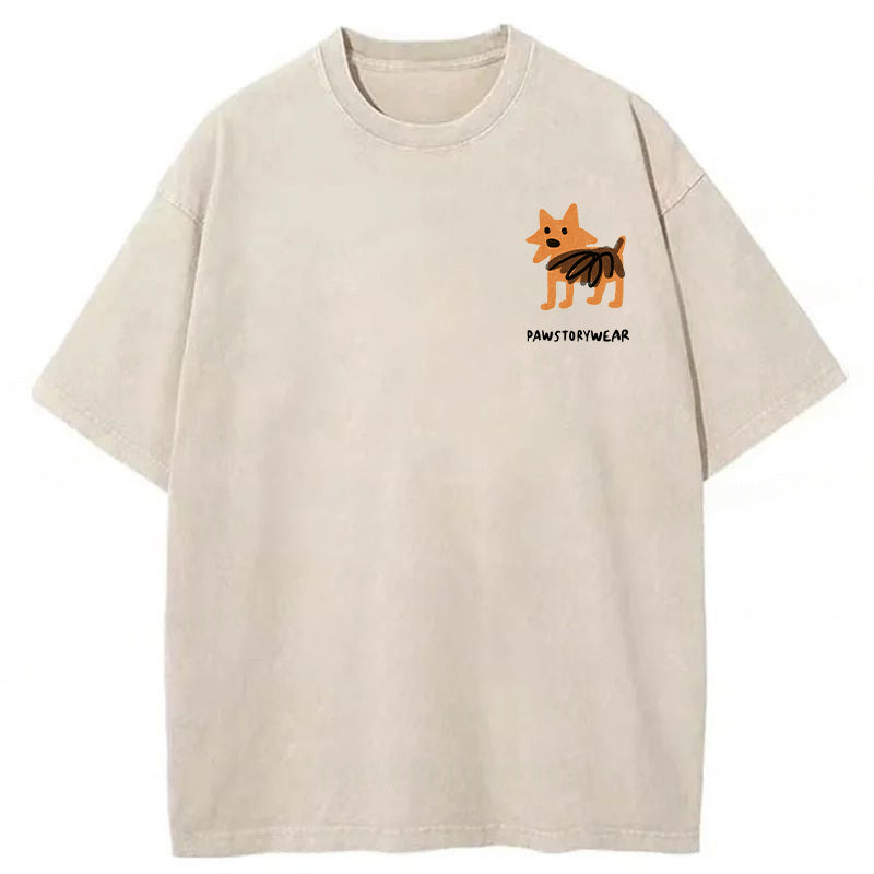 Little Dog Thinks He Is The Center Of The Universe Washed Unisex Tee